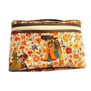 Floral Cosmetic Bag with Multicolor Design